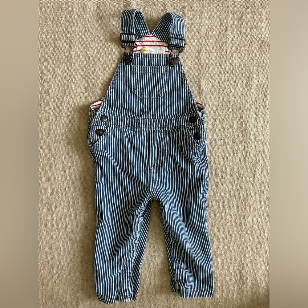 Mini Boden Railroad stripe overalls 18-24M